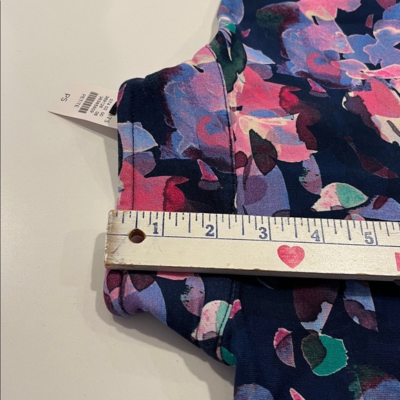 NWT Talbots Navy and Pink Floral Quarter-Zip Pullover. Size Petite Small - Picture 14 of 15